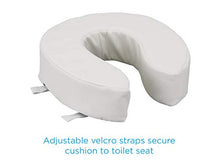 Load image into Gallery viewer, NOVA Medical Products Toilet Seat Cushion and Riser, 4” Padded Toilet Seat Attachment Cover, For Standard and Elongated Toilet Seats, Vanilla
