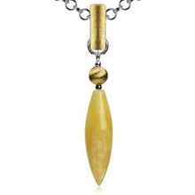 Load image into Gallery viewer, Butterscotch Amber Gold Plated Sterling Silver French Collection Slim Pendant Necklace Chain 18"
