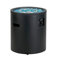 Load image into Gallery viewer, BALI OUTDOORS Gas Fire Pit Propane Fire Column, 23 Inch Cylinder Firepit, 50,000BTU Round Fire pits, Patio Fire Place W/ 22lb Blue Fire Glass, Black
