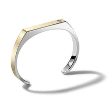 Load image into Gallery viewer, Bulova Mens Classic Large Two-Tone Stainless Steel Cuff Bracelet with Diamond Accent (Model J96B004L), Gold-Tone with Silver-Tone (J98B004L)
