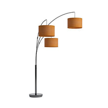 Load image into Gallery viewer, Adesso 4238-26 Trinity Arc Floor Lamp Antique Bronze FinisH, Beige Burlap Lamp. Home Decor Lamps and Light Fixtures, 82",3 Arm
