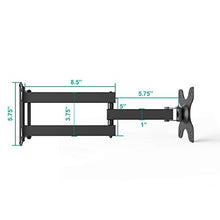Load image into Gallery viewer, WALI TV Wall Mount Articulating LCD Monitor Full Motion 14" Extension Arm Tilt Swivel for Most 13" 15" 17" 19" 20" 22" 23" 24" 26" 27" 30" LED TV Flat Panel Screen with VESA 100x100,75x75 1330LM
