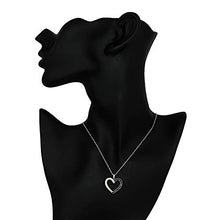 Load image into Gallery viewer, Pipa Bella 925 Sterling Silver Vintage Silhouette Wrap Heart Pendant with Natural Diamonds and Treated Black Diamonds. Pendant Necklaces for Women Girls 1/4cttw (IJ - I2 I3)

