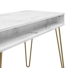 Load image into Gallery viewer, Novogratz Computer Desk with Storage, White Marble
