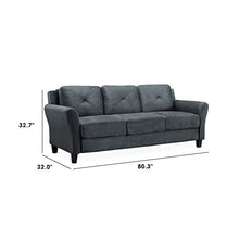 Load image into Gallery viewer, Lifestyle Solutions Collection Grayson Micro-fabric Sofa, Dark Gray
