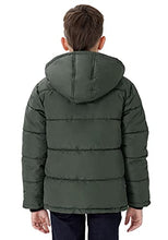 Load image into Gallery viewer, maoo garden Boys Winter Coat Fake Down Puffer Jacket Fleece Lined Heavyweight Water Resistant Windbreaker Green 3-4Y
