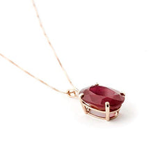 Load image into Gallery viewer, Galaxy Gold 7.7 ct 14k 18" Solid Rose Gold Necklace Oval-shaped Ruby Pendant

