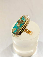 Load image into Gallery viewer, Bisbee Turquoise Ring Solid 18k 14k Gold Sterling Silver
