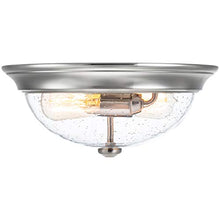 Load image into Gallery viewer, Prominence Home Madalyn 13" Brushed Nickel Flush Mount Seeded Glass Bowl Indoor Light
