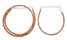 Load image into Gallery viewer, Peach Moonstone Necklace FREE BRACELET Natural Chocolate Moonstone Faceted Beads Necklace Moonstone Gemstone Necklace June Birthstone Gift.

