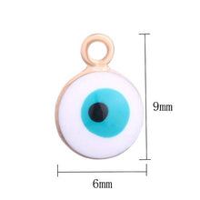 Load image into Gallery viewer, 80pcs Alloy Enamel Pendants Charms Evil Eye Beads Findings for Bracelet Earring Necklace Key Chain DIY Craft Making
