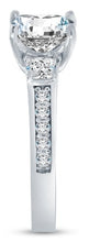 Load image into Gallery viewer, Size 4 - Solid 925 Sterling Silver CZ Cubic Zirconia 3 Three Stone Engagement Ring - Princess Cut Solitaire with Round Side Stones (1.75cttw, 1.5ct. Center) - with Elegant Ring Box
