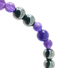 Load image into Gallery viewer, HIGHPOWER Magnetic Hematite and Amethyst Bracelet (9.5 Inch)
