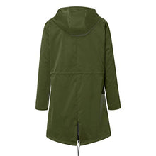Load image into Gallery viewer, Thenxin Women's Outdoor Waterproof Jacket Zip Up Drawstring Hooded Long Trench Raincoat(Green,XXXXXL)
