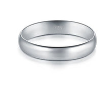 Load image into Gallery viewer, BORUO 925 Sterling Silver Ring High Polish Plain Dome Tarnish Resistant Comfort Fit Wedding Band 4mm Ring Size 10
