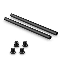 Load image into Gallery viewer, SmallRig 2pcs 15mm Black Aluminum Alloy Rod(M12-30cm) + Rod Cap (2 pcs)
