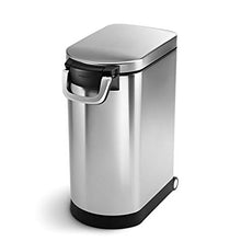Load image into Gallery viewer, simplehuman 30 Liter, 32 lb / 14.5 kg Large Pet Food Storage Container, Brushed Stainless Steel for Dog Food, Cat Food, and Bird Feed

