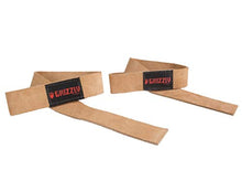 Load image into Gallery viewer, Grizzly Fitness 1.5" Premium Genuine Leather Lifting Wrist Straps for Men and Women | Sold in Pairs | One Size | Used by Pros to increase Grip Strength and Reduce Slipping | 1.5” Wide x 20.5" Long
