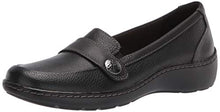 Load image into Gallery viewer, Clarks Women's Cora Daisy Loafer, Black Tumbled Leather, 9
