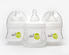 Load image into Gallery viewer, Avima 4 oz Anti Colic Newborn Baby Bottles, BPA Free, Wide Neck with Slow Flow Nipples (Set of 3)
