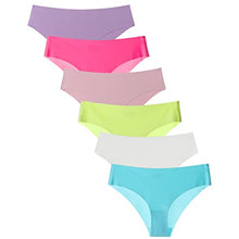 Load image into Gallery viewer, VICHERIA Seamless Bikini Underwear for Women Hipster Briefs Soft Panties Microfiber Invisible Briefs Comfortable 6 Pack
