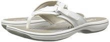 Load image into Gallery viewer, Clarks Women's Breeze Sea Flip Flop, New White Synthetic, 9 B(M) US
