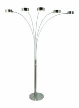 Load image into Gallery viewer, Artiva USA Micah - 5 Arc Brushed Steel Floor Lamp w/ Dimmer Switch, 360 Degree Rotatable Shades - Dim Options - Bright &amp; Attractive - Solid Construction - Stainless Steel - Industrial &amp; Mid-Century
