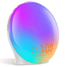 Load image into Gallery viewer, Sunrise Alarm Clock, Full Screen Wake Up Light with Sunrise Simulation, Dual Alarms, FM Radio, 8 Natural Sounds &amp; Snooze, 3 Light Modes, Bedroom Digital Alarm Clock for Heavy Sleepers Adults Kids
