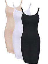 Load image into Gallery viewer, WILLBOND 3 Pieces Basic Cami Women Long Tanks Top Dress with Strap, Solid Color (M Size, Multicolor 2)
