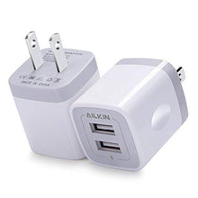 Load image into Gallery viewer, USB Plug, Wall Charger, AILKIN 2.1A Power Wall Home Fast Charging Staion Base Box Cube Block Outlet Brick Replacement for iPhone Cell Phone, Samsung Charger Box, LG and More USB Charge Dock
