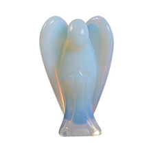 Load image into Gallery viewer, Justinstones Carved Moonstone Opalite Gemstone Peace Angel Pocket Guardian Angel Healing Statue 2 inch
