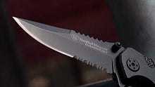 Load image into Gallery viewer, Smith &amp; Wesson Extreme Ops SWA24S 7.1in S.S. Folding Knife with 3.1in Serrated Clip Point Blade and Aluminum Handle for Outdoor, Tactical, Survival and EDC
