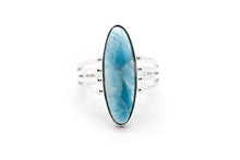 Load image into Gallery viewer, Larimar Gemstones with 925 Sterling Silver Ring Jewelry for Women
