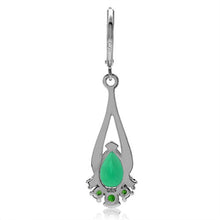 Load image into Gallery viewer, Silvershake 3.42ct. Natural Emerald Green Agate and Chrome Diopside 925 Sterling Silver Drop Leverback Earrings
