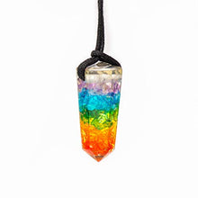 Load image into Gallery viewer, Orgone Chakra Crystals Bullet Necklace With Healing Stones for Emf Protection - Healing Crystals Chakra Necklace - crystal Jewelry for Women - Chakra Stones Based Crystal Pendant Necklace for Men
