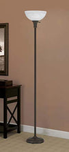 Load image into Gallery viewer, Threshold Floor Lamp for Living Room by Light Accents - Traditional Standing Pole Light with Dome Glass Shade – Upward Torchiere 71.2" Tall - (Bronze)

