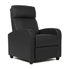 Load image into Gallery viewer, Wingback Recliner Chair Leather Single Modern Sofa Home Theater Seating for Living Room (Black)
