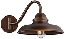 Load image into Gallery viewer, Bowdon Rustic Farmhouse Swing Arm Wall Lamp Industrial Bronze Plug-in Light Fixture Barn Style for Bedroom Bedside Living Room Reading - Franklin Iron Works
