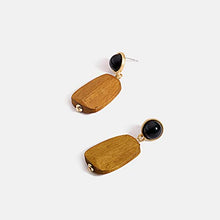 Load image into Gallery viewer, Edil Fantas S925 Minimalist Wooden Nut Pendant Earrings for Women Silver Post Stud Light Weight Birthday Valentine's Day Mothers Day Christmas Gift
