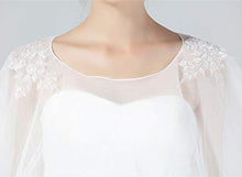 Load image into Gallery viewer, Wedding Cape Lace Bridal High-Low Capelet Bolero Cover Up Lace Shawl 1920S Women Shrug Wrap Off White Style 3
