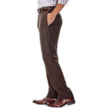 Load image into Gallery viewer, Haggar Men's Eclo Stria Expandable-Waist Plain-Front Dress Pant Brown 38x29
