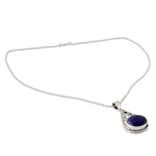 Load image into Gallery viewer, NOVICA Lapis Lazuli .925 Sterling Silver Pendant Necklace, 17.75" 'Royal Grandeur'
