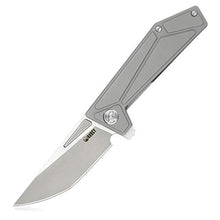 Load image into Gallery viewer, KUBEY KB256 Folding Pocket Knife – Frame Lock Tactical Knife with 3.54in AUS-10 Sand Blast &amp; Brush Blade – Solid Outdoor Knife with Titanium Handle for Hiking Hunting and EDC Carry (Grey)
