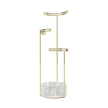 Load image into Gallery viewer, Umbra Tesora 3-Tier Jewelry Stand, Earring Holder, Accessory Organizer and Display, Glass/Brass
