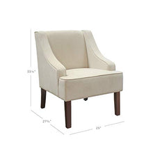 Load image into Gallery viewer, HomePop Velvet Swoop Arm Accent Chair, Cream
