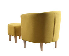 Load image into Gallery viewer, DAZONE Modern Accent Chair, Upholstered Arm Chair Linen Fabric Single Sofa Chair with Ottoman Foot Rest Mustard Yellow

