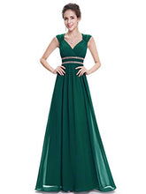 Load image into Gallery viewer, Ever-Pretty Womens Long Sleeveless V-Neck Military Ball Dress 8 US Dark Green
