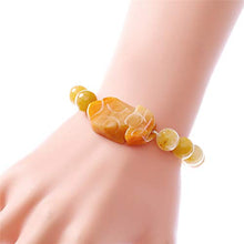Load image into Gallery viewer, Fengshui Prosperity Feng Shui 10mm Yellow Jade Bead Bracelet with Pi Xiu/Pi Yao Attract Wealth and Good Luck
