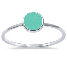 Load image into Gallery viewer, Oxford Diamond Co Sterling Silver Round Simulated Turquoise Ring Sizes 6
