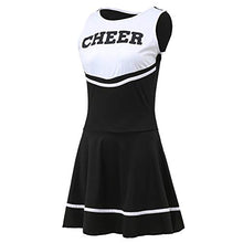 Load image into Gallery viewer, ThreeH Cheerleader Costume Fancy Dress Women's Musical Uniform Cheerleading Outfit One Size NO Pom-Pom,Black
